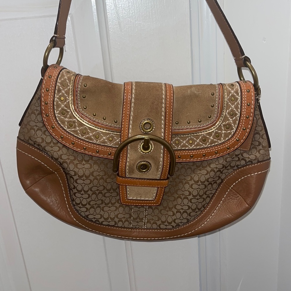 Vintage Coach Brown Leather Shoulder Bag|| G0769-F11517